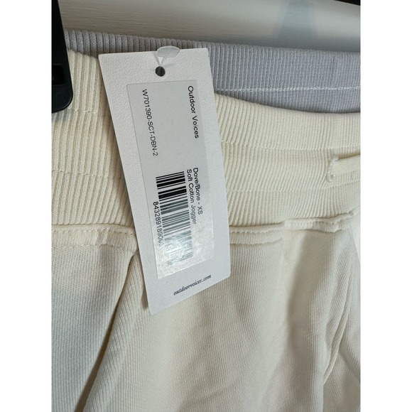 NWT Outdoor Voices Soft Cotton Jogger Dove/Bone XS - Picture 3 of 7